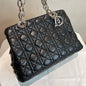 Dior Black Lambskin Handbag Medium Rovelle Bags