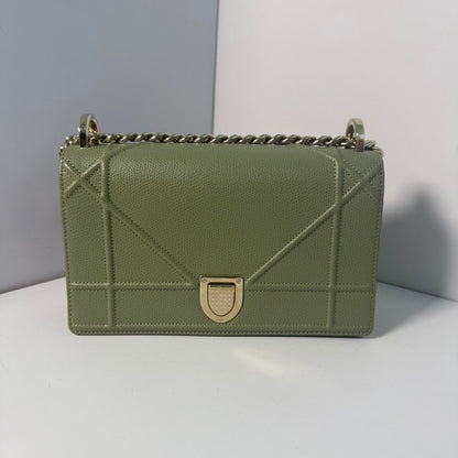 Dior Green Diorama Leather Chain Bag 21 5X13X8Cm Rovelle Bags