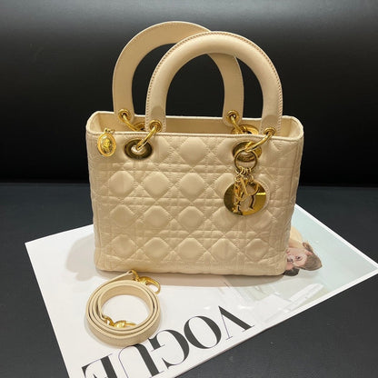 Dior Lady Beige Quilted Leather Bag Rovelle Bags