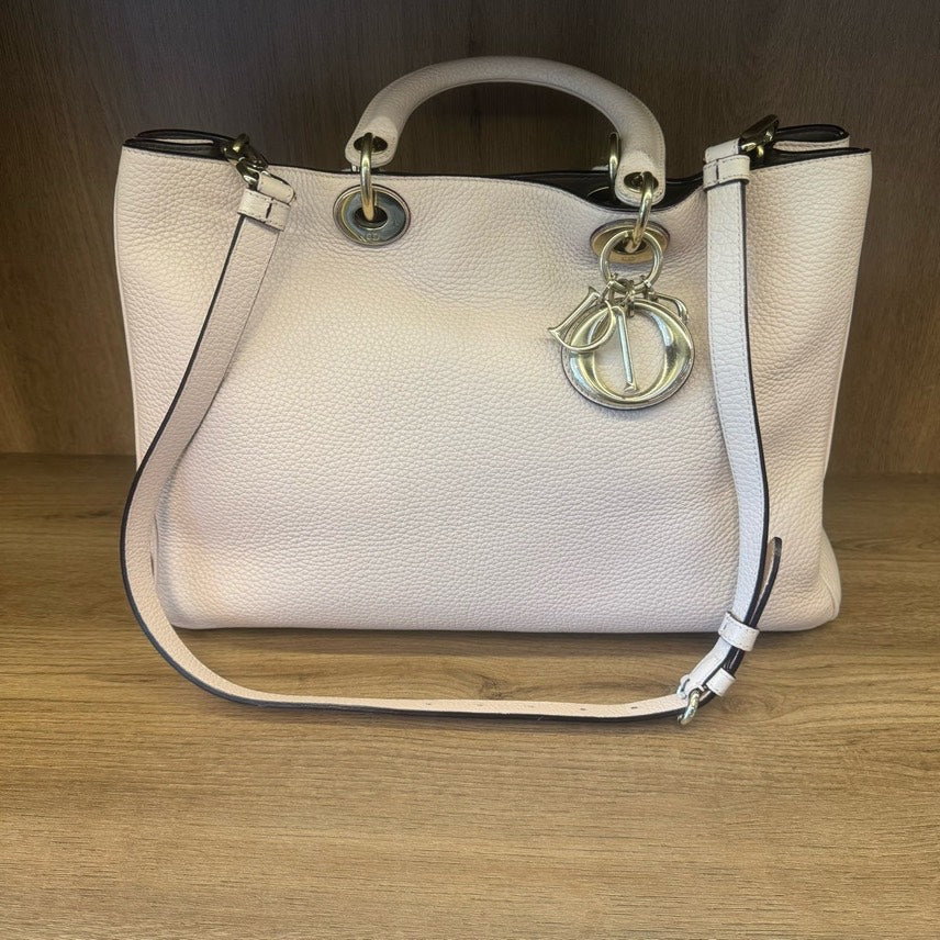 Dior Vip White Leather Tote Bag Medium Rovelle Bags