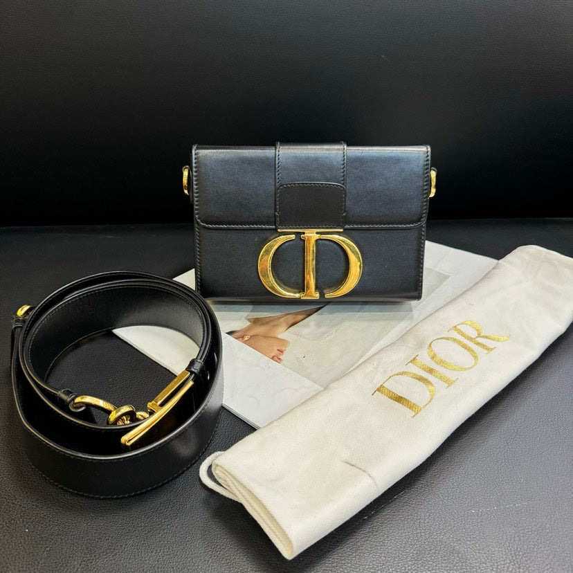Dior Montagne Box Black Leather Bag 17 5X12X5Cm Rovelle Bags