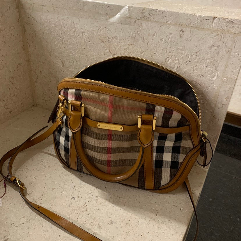 Burberry Orchard Women Check Beige Crossbody Bag