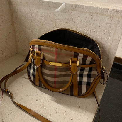 Burberry Orchard Women Check Beige Crossbody Bag