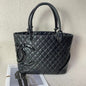 Chanel Cambon Leather Black Tote Rovelle Bags