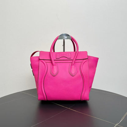 Luxury CELINE Luggage Tote Bag in Pink Leather