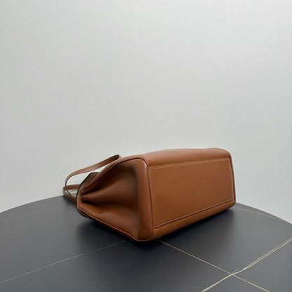 Luxury CELINE Brown Leather Large Tote Bag