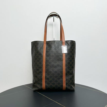 Luxury CELINE Tote Bag in Brown Canvas - Designer Handbag