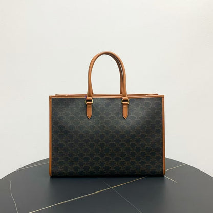 Luxury CELINE Macadam Canvas Brown Tote Bag - Designer Handbag