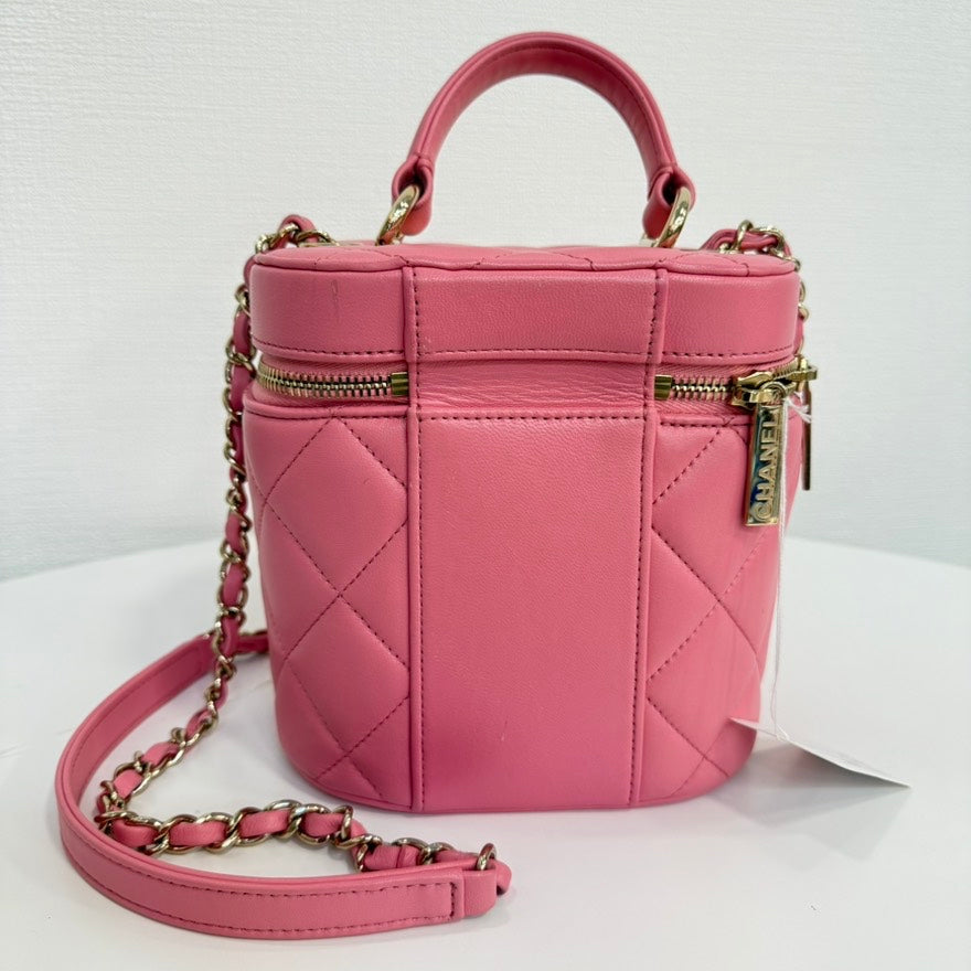 Chanel Vanity Calfskin Pink Shoulder Bag Rovelle Bags