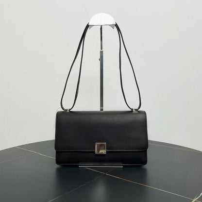 Luxury CELINE Black Leather Shoulder Bag