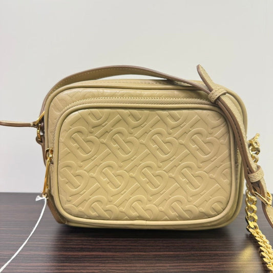 Burberry Camera Women Leather Beige Crossbody Bag