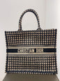 Christian Dior Book Tote Large Houndstooth Canvas Bag Rovelle Bags
