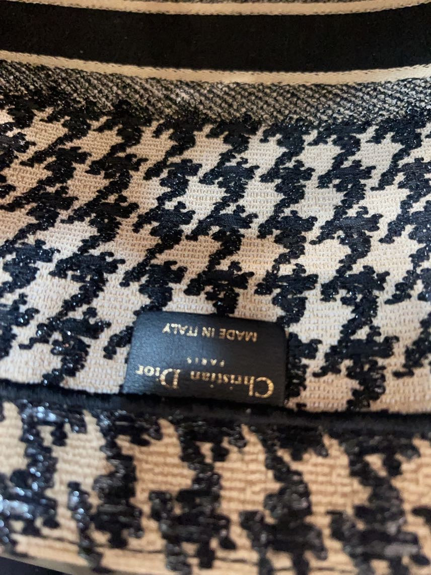 Christian Dior Book Tote Large Houndstooth Canvas Bag Rovelle Bags