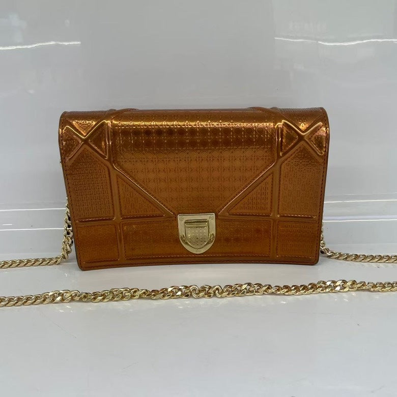 Dior Metallic Gold Crossbody Bag Hy - Designer Handbag Rovelle Bags