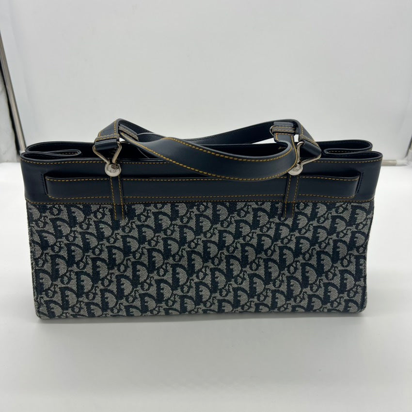 Dior A8028 Navy Canvas Shoulder Bag Rovelle Bags