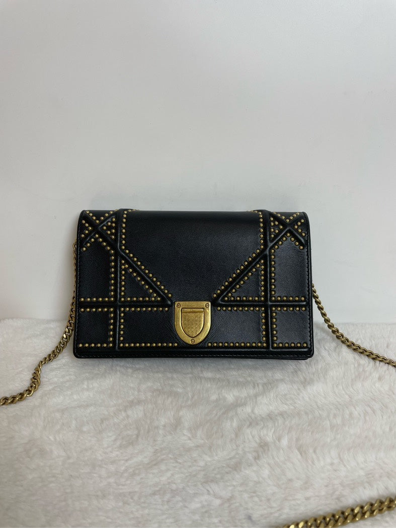 Christian Dior Rama Studded Black Crossbody Bag Rovelle Bags