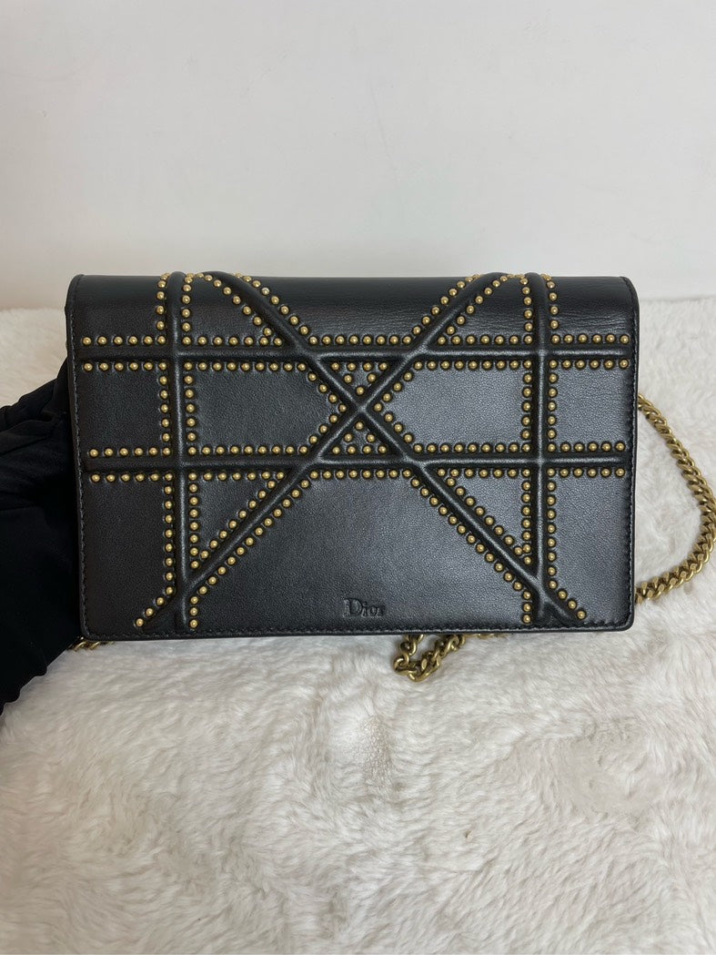 Christian Dior Rama Studded Black Crossbody Bag Rovelle Bags