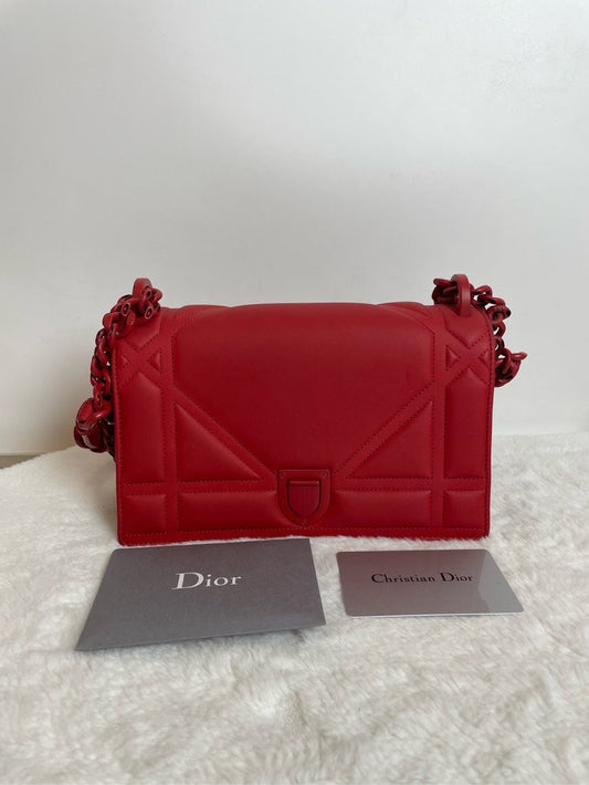 Christian Dior Diorama Chain Bag Red Leather Shoulder Bag Rovelle Bags