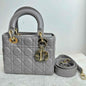 Tt Dior Lady Dior Bj1102105019 Gray Lambskin Handbag Shoulder Bag Rovelle Bags
