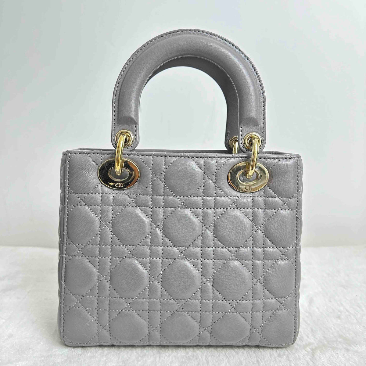 Tt Dior Lady Dior Bj1102105019 Gray Lambskin Handbag Shoulder Bag Rovelle Bags