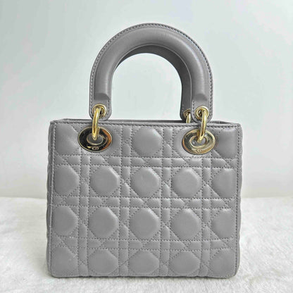 Tt Dior Lady Dior Bj1102105019 Gray Lambskin Handbag Shoulder Bag Rovelle Bags