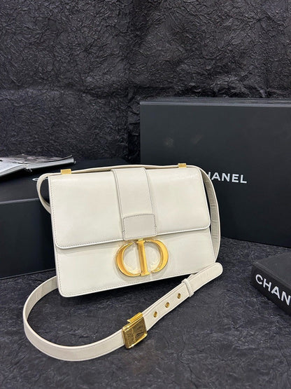 Dior Montaigne White Shoulder Bag - 24Cm X 17Cm Designer Handbag Rovelle Bags