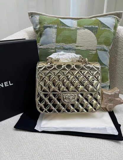Chanel Luxury Leather Gold Backpack Rovelle Bags