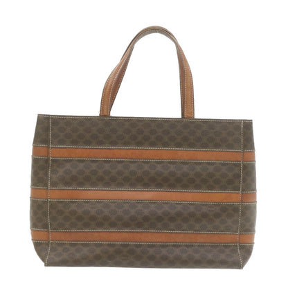 Luxury CELINE Macadam Canvas Tote Bag PVC Leather Brown rd1995