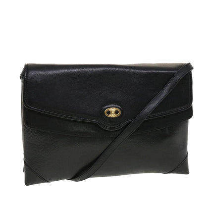 Luxury CELINE Shoulder Bag Leather Black rd5145