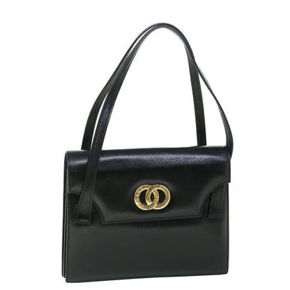 Luxury CELINE Circle Shoulder Bag Leather Black rd5696