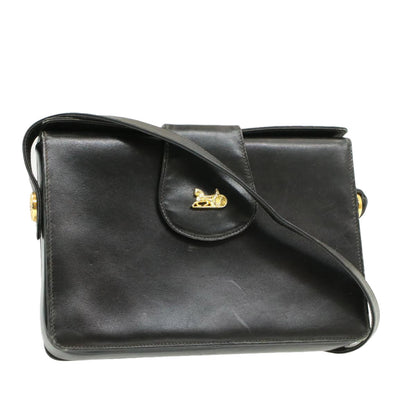 Luxury CELINE Horse Carriage Shoulder Bag Black Leather rd764