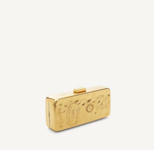 Chanel Spring-Summer 2006 Runway Hammered Gold Metal Bullion Bar Clutch Rovelle Bags