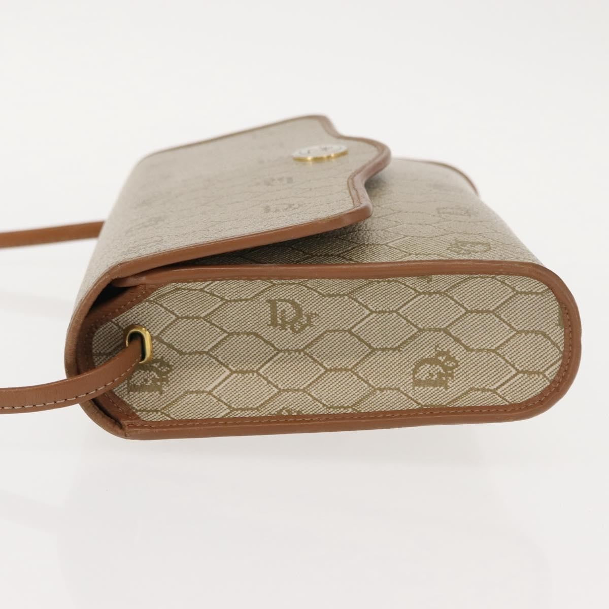 Christian Dior Honeycomb Flap Crossbody Bag Canvas And Leather Beige Canvas Shoulder Bag Bag () Rovelle Bags