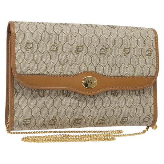 Christian Dior Honeycomb Flap Crossbody Bag Coated Canvas Beige Canvas Bag () Rovelle Bags