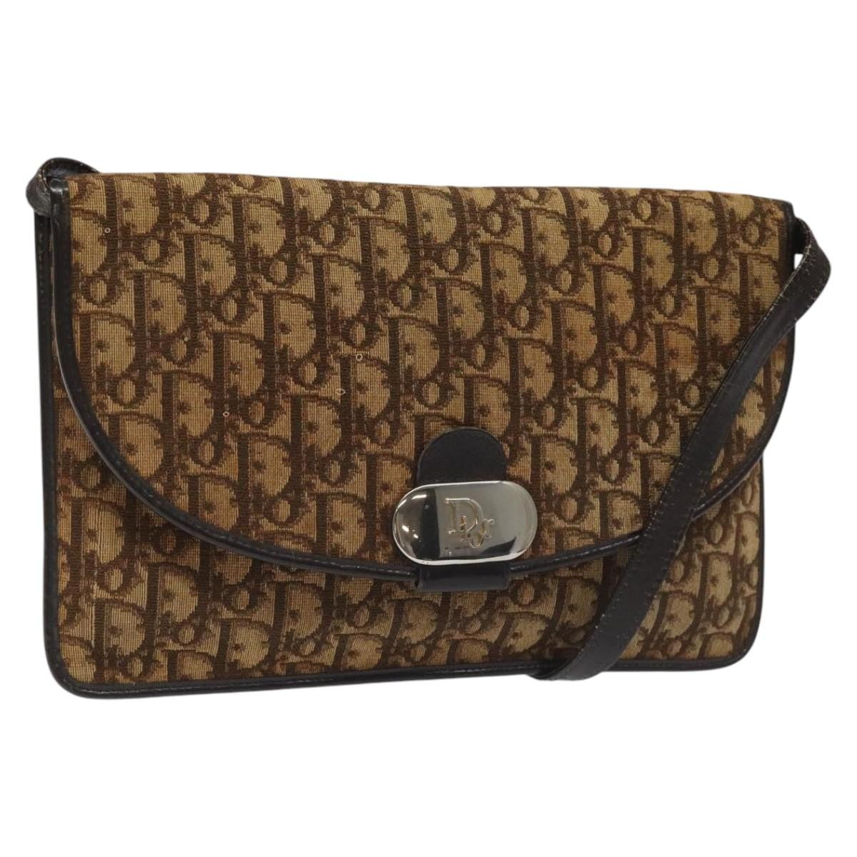 Christian Dior Trotter Shoulder Bag Canvas Brown Canvas Bag Rovelle Bags