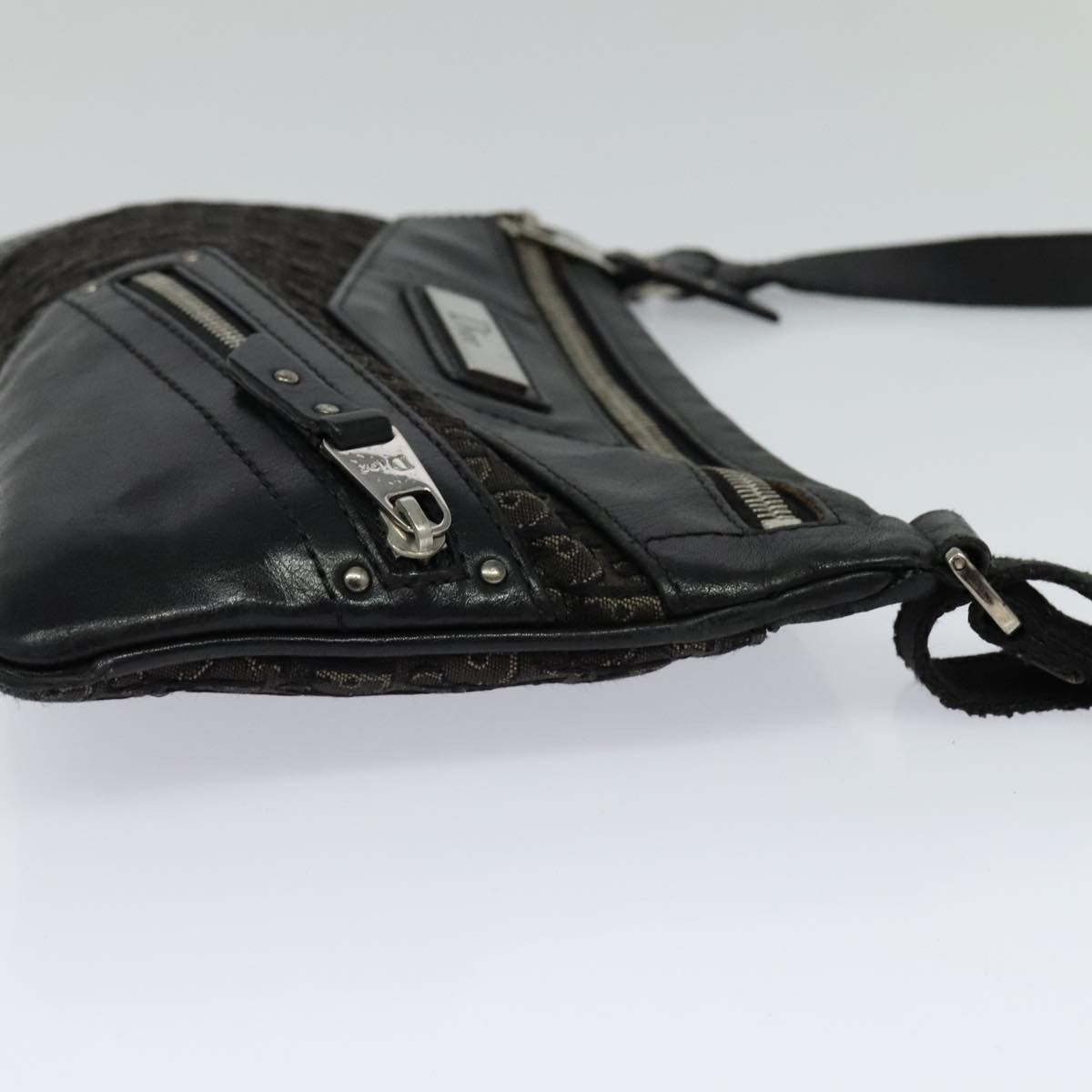 Christian Dior Trotter Shoulder Bag Canvas Black Canvas Shoulder Bag Bag Rovelle Bags