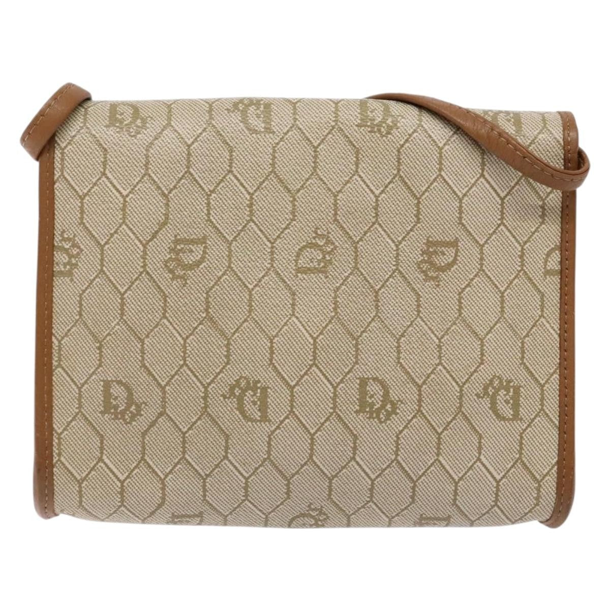 Christian Dior Honeycomb Flap Crossbody Bag Coated Canvas Beige Pvc Bag Rovelle Bags