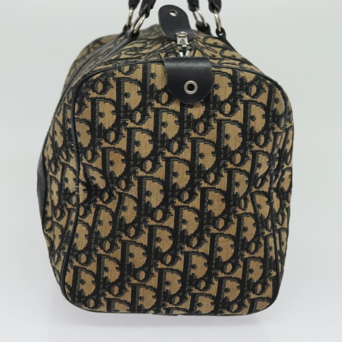 Christian Dior Trotter Boston Bag Diorissimo Canvas Navy Canvas Bag Rovelle Bags