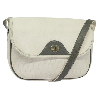 Christian Dior Honeycomb Flap Crossbody Bag Coated Canvas White Canvas Bag () Rovelle Bags