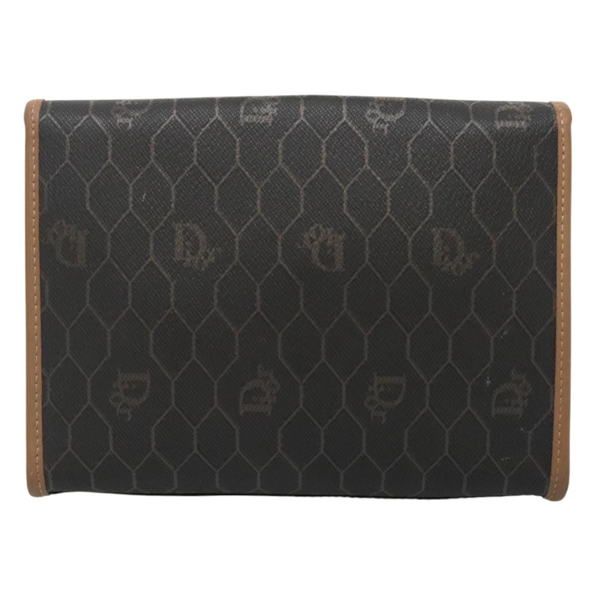 Christian Dior Honeycomb Chain Canvas Black Pvc Clutche Pouche Bag Rovelle Bags