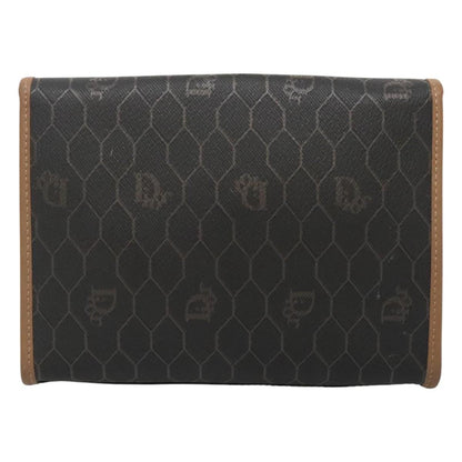 Christian Dior Honeycomb Chain Canvas Black Pvc Clutche Pouche Bag Rovelle Bags