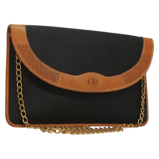 Christian Dior Cd Chain Flap Shoulder Bag Canvas Black Pvc Shoulder Bag Bag Rovelle Bags