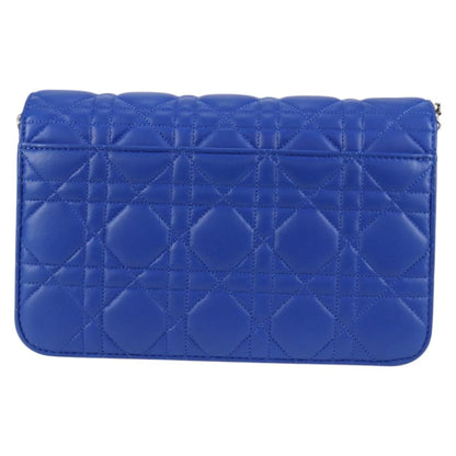Christian Dior Miss Dior Promenade Pouch Cannage Quilt Lambskin Blue Leather Shoulder Bag Bag Rovelle Bags