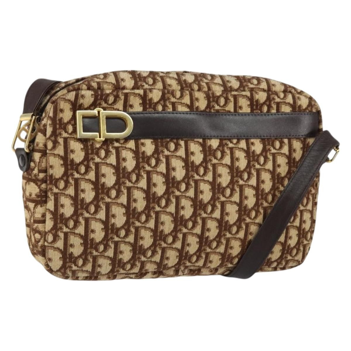 Christian Dior Trotter Crossbody Bag Diorissimo Coated Canvas Brown Canvas Shoulder Bag Bag () Rovelle Bags