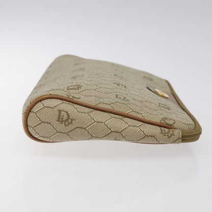 Christian Dior Honeycomb Zip Pouch Coated Canvas Beige Pvc Clutche & Pouche Bag () Rovelle Bags