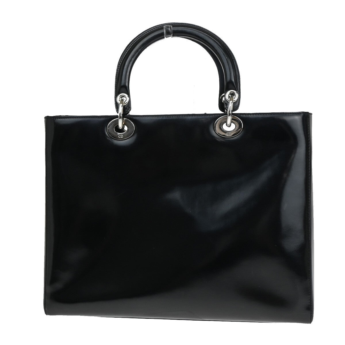 Christian Dior Lady Dior Patent Noir Cuir Vernis Black Patent_Leather Bag () Rovelle Bags