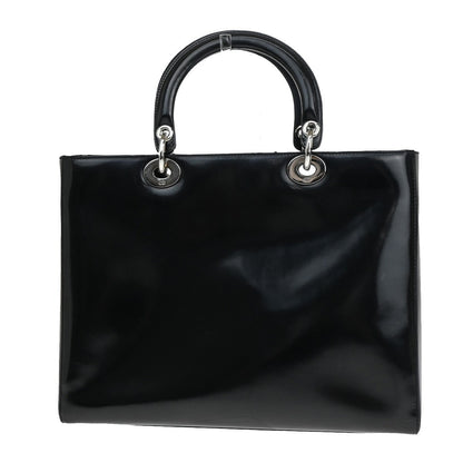 Christian Dior Lady Dior Patent Noir Cuir Vernis Black Patent_Leather Bag () Rovelle Bags