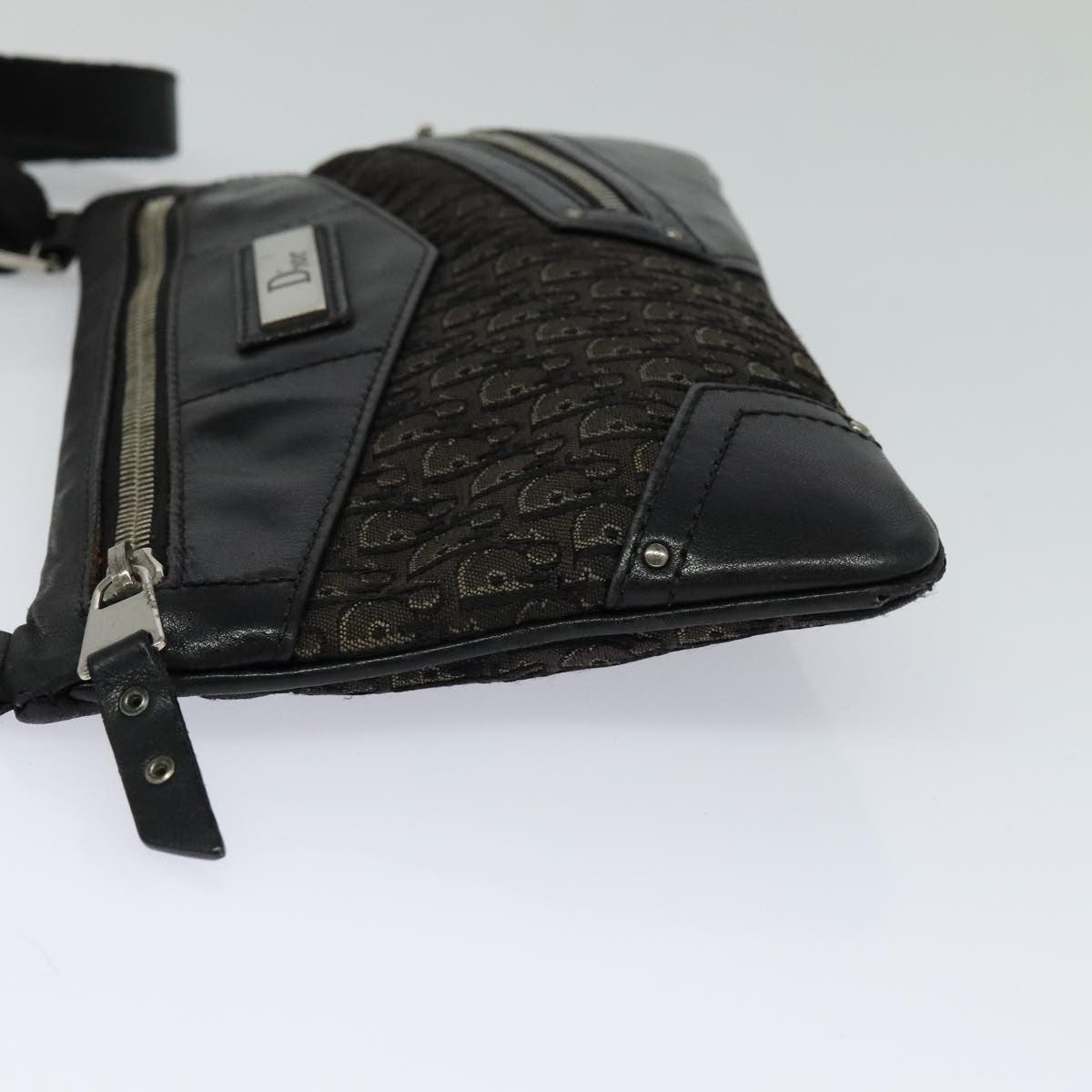 Christian Dior Trotter Shoulder Bag Canvas Black Canvas Shoulder Bag Bag Rovelle Bags