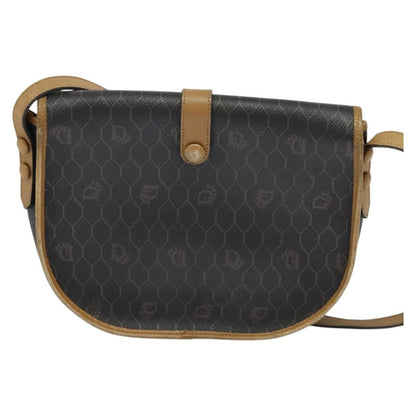 Christian Dior Honeycomb Flap Crossbody Bag Canvas And Leather Black Canvas Bag () Rovelle Bags