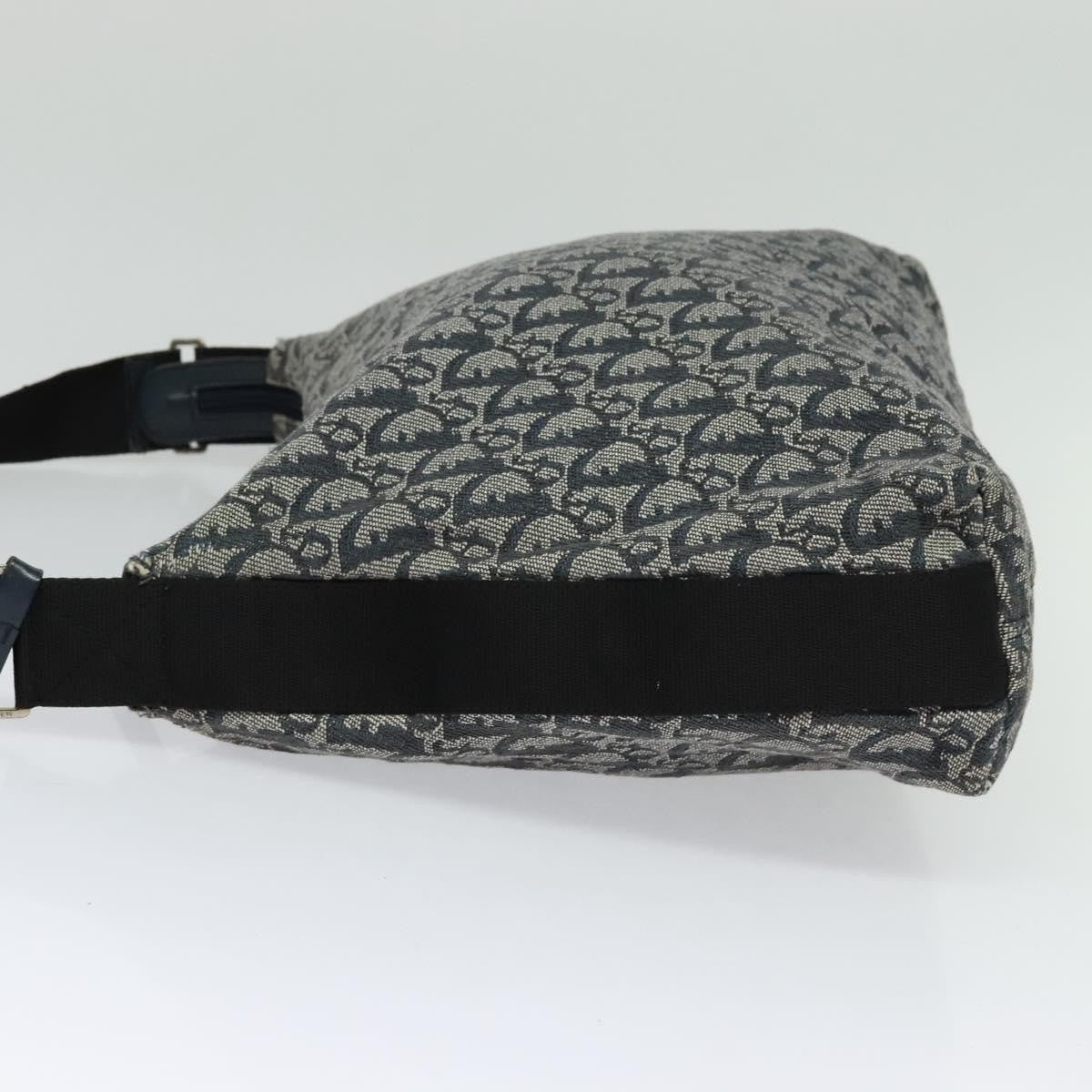 Christian Dior Zip Shoulder Bag Diorissimo Canvas Navy Canvas Shoulder Bag Bag Rovelle Bags